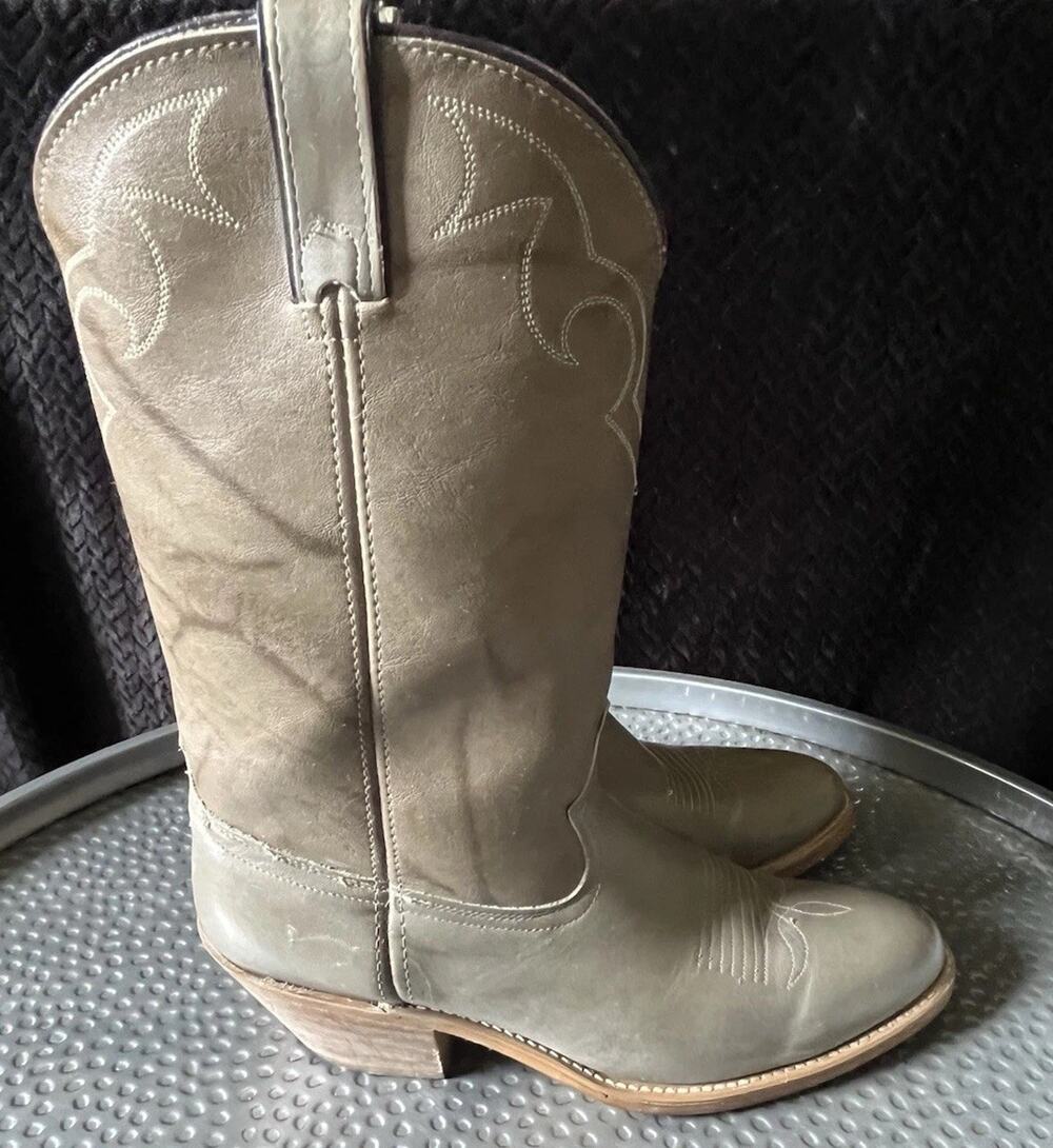 Men's Acme Dingo Gray Marble Vintage 80's Made in USA Boots Size 11D